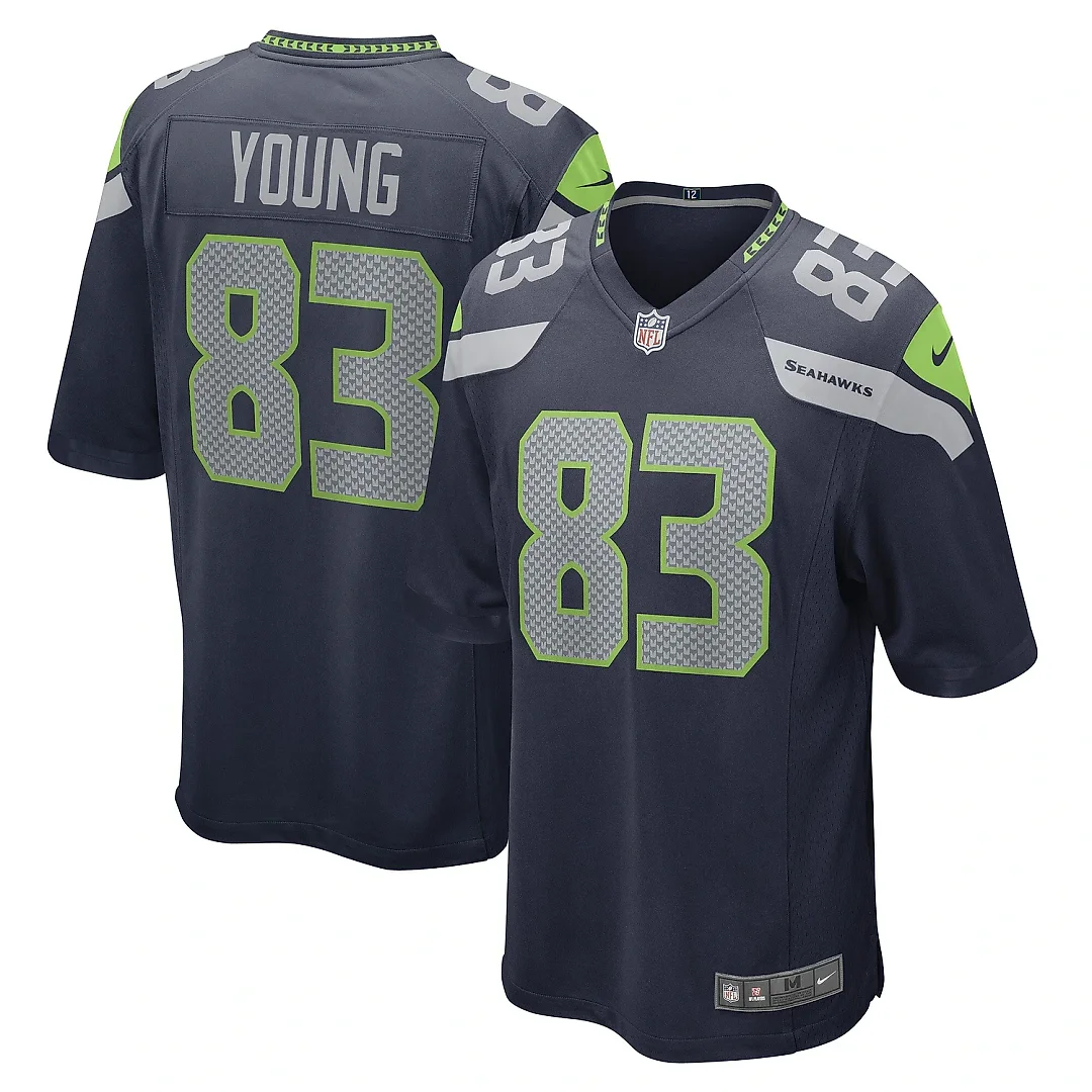 Zennovawear Men's Seattle Seahawks Dareke Young College Navy Game Player Jersey