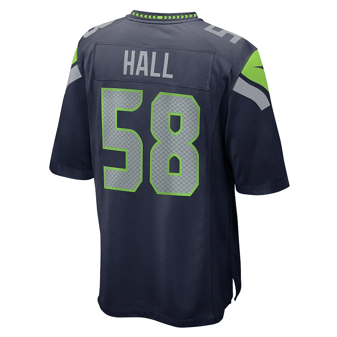 Zennovawear Men's Seattle Seahawks Derick Hall College Navy Game Jersey