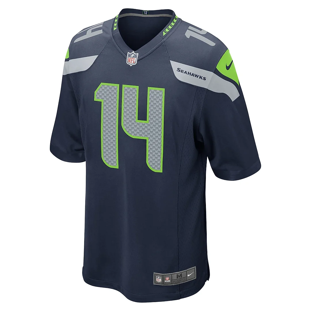 Zennovawear Men's Seattle Seahawks DK Metcalf College Navy Game Team Jersey