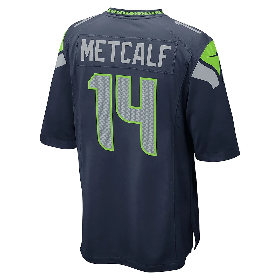 Zennovawear Men's Seattle Seahawks DK Metcalf College Navy Game Team Jersey