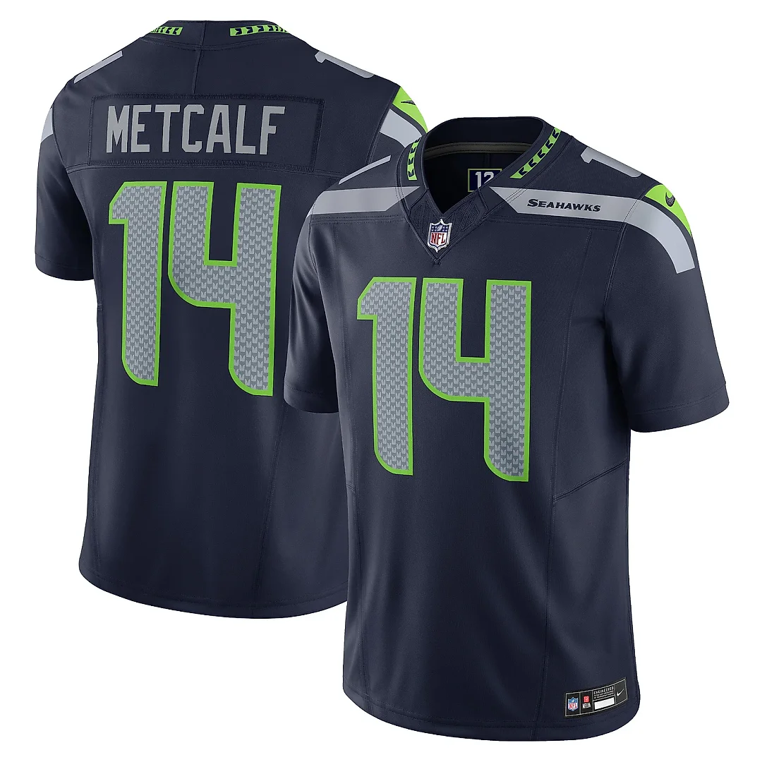 Zennovawear Men's Seattle Seahawks DK Metcalf Navy Vapor F.U.S.E. Limited Jersey