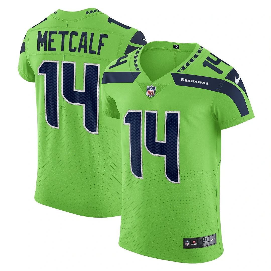 Zennovawear Men's Seattle Seahawks DK Metcalf Neon Green Alternate Vapor Elite Player Jersey
