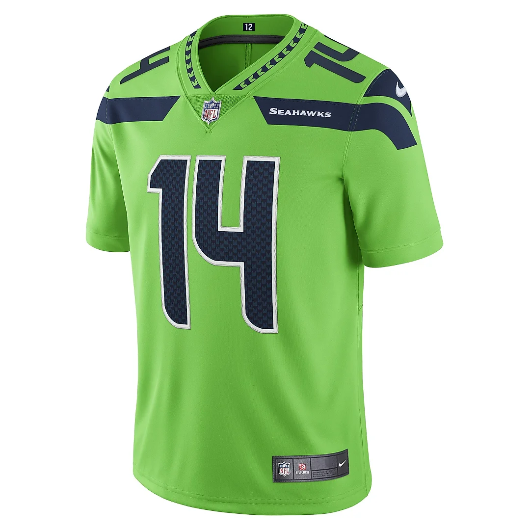 Zennovawear Men's Seattle Seahawks DK Metcalf Neon Green Vapor Limited Player Jersey