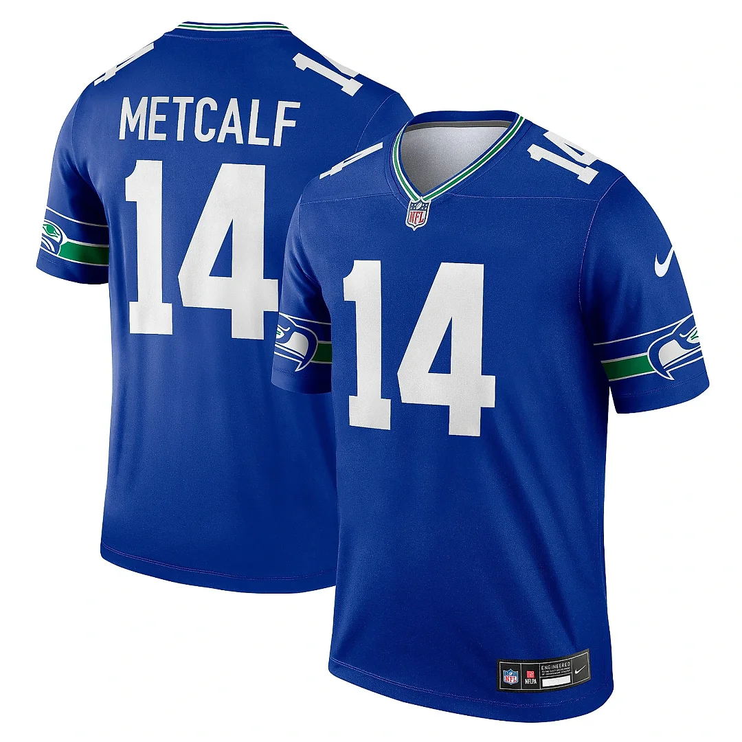 Zennovawear Men's Seattle Seahawks DK Metcalf Royal Alternate Legend Player Performance Top