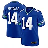 Zennovawear Men's Seattle Seahawks DK Metcalf Royal Throwback Player Game Jersey