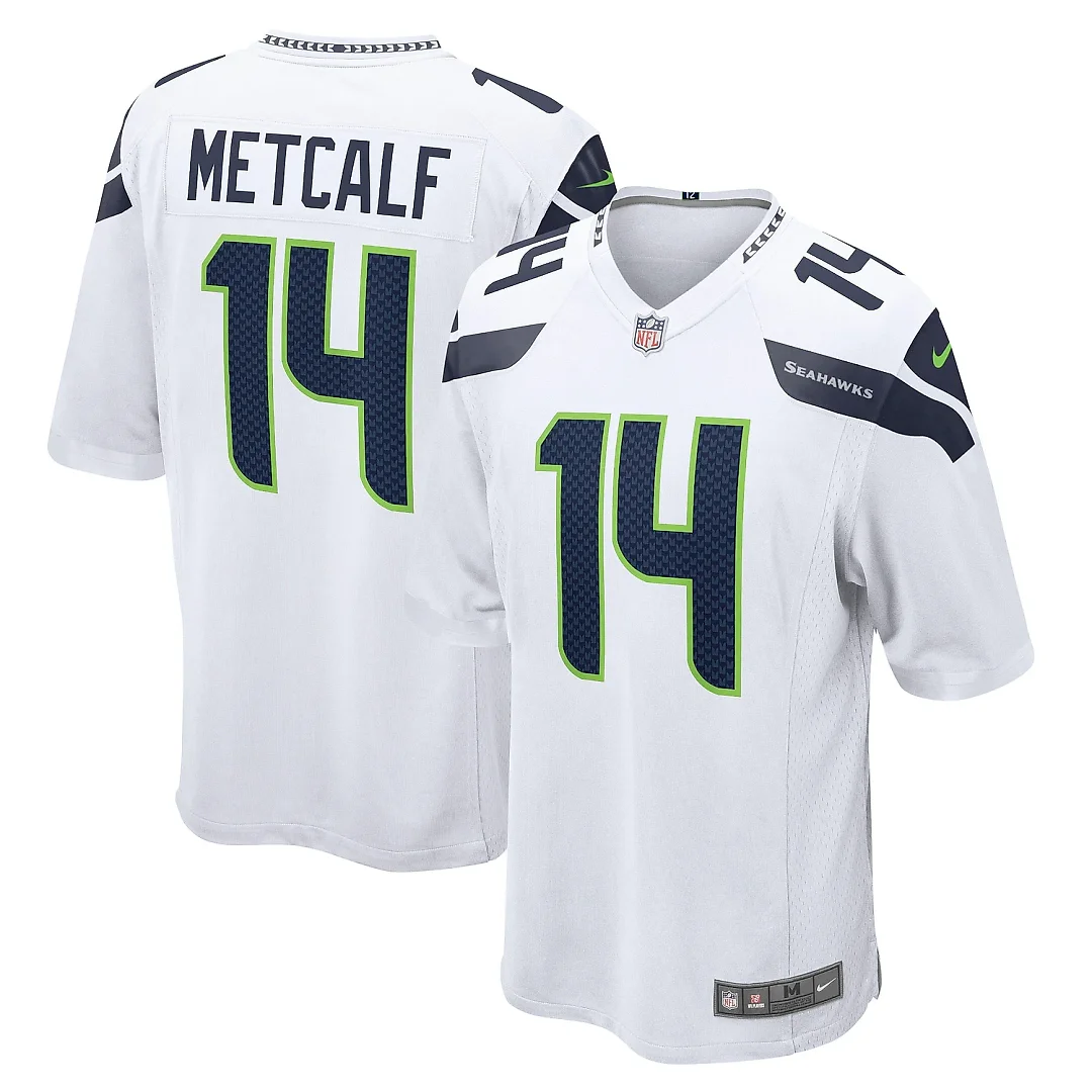 Zennovawear Men's Seattle Seahawks DK Metcalf White Game Jersey