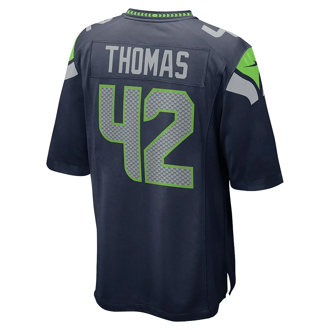 Zennovawear Men's Seattle Seahawks Drake Thomas College Navy Team Game Jersey