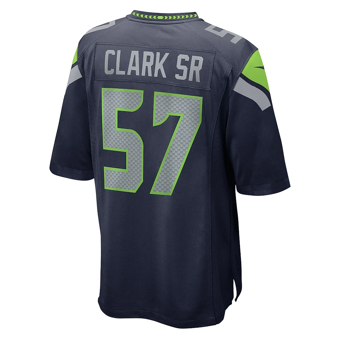 Zennovawear Men's Seattle Seahawks Frank Clark College Navy Game Jersey