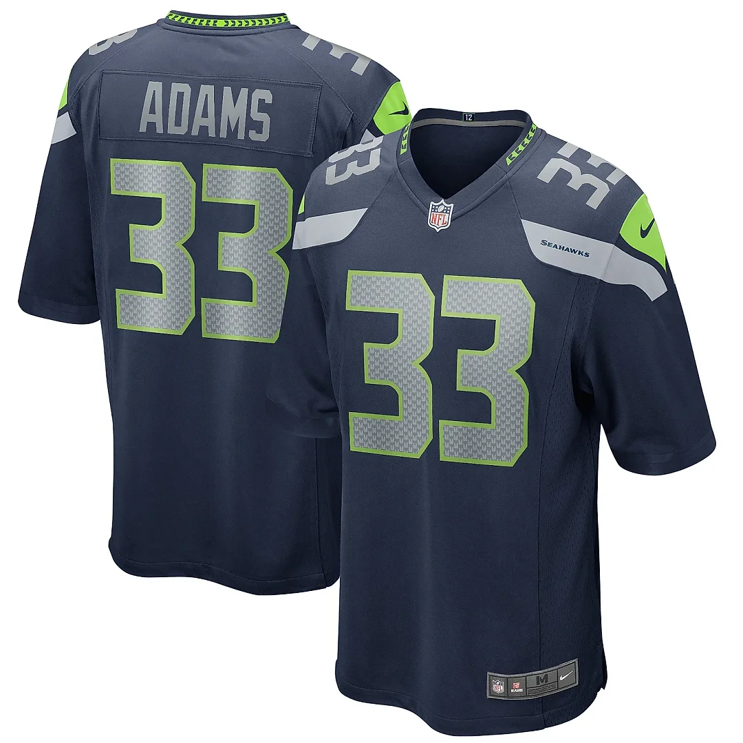 Zennovawear Men's Seattle Seahawks Jamal Adams College Navy Game Player Jersey
