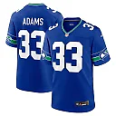 Zennovawear Men's Seattle Seahawks Jamal Adams Royal Throwback Player Game Jersey