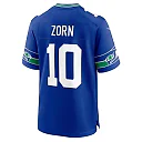Zennovawear Men's Seattle Seahawks Jim Zorn Royal Throwback Retired Player Game Jersey
