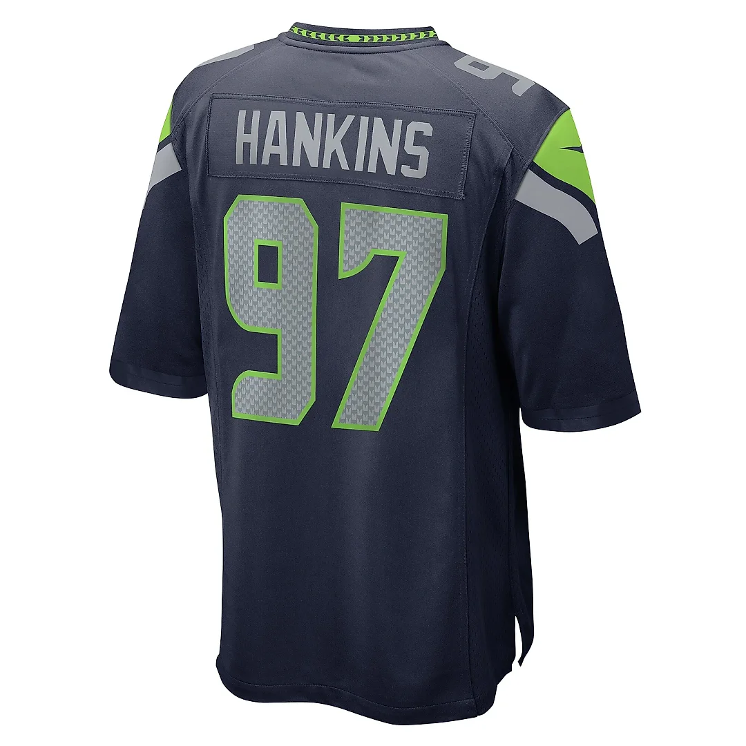 Zennovawear Men's Seattle Seahawks Johnathan Hankins College Navy Game Jersey