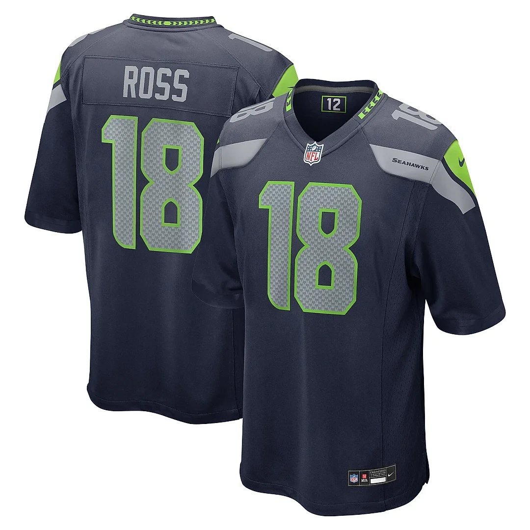 Zennovawear Men's Seattle Seahawks Josh Ross Navy Game Jersey