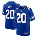 Zennovawear Men's Seattle Seahawks Julian Love Royal Throwback Player Game Jersey