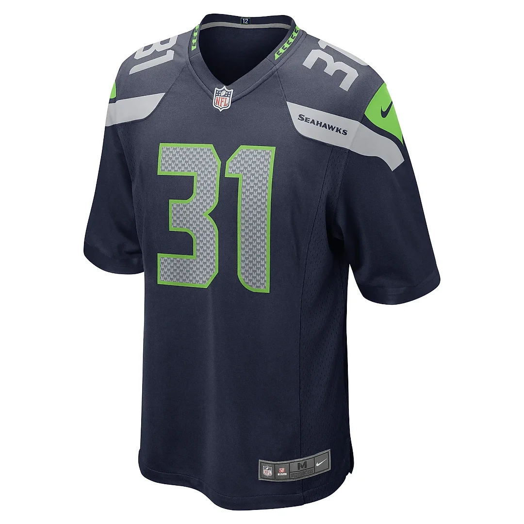 Zennovawear Men's Seattle Seahawks Kam Chancellor College Navy Retired Player Game Jersey