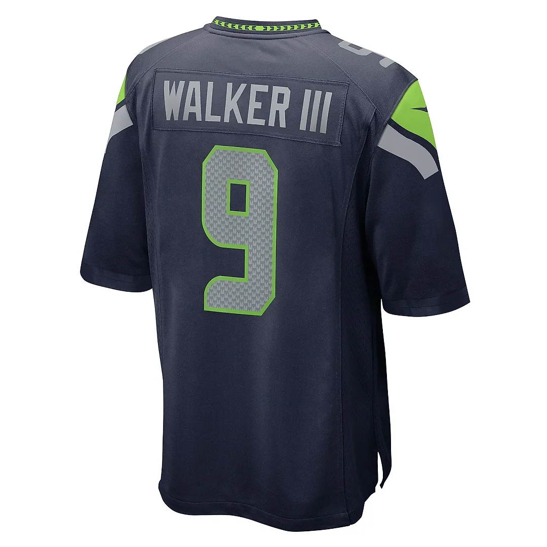 Zennovawear Men's Seattle Seahawks Kenneth Walker III College Navy Team Game Jersey