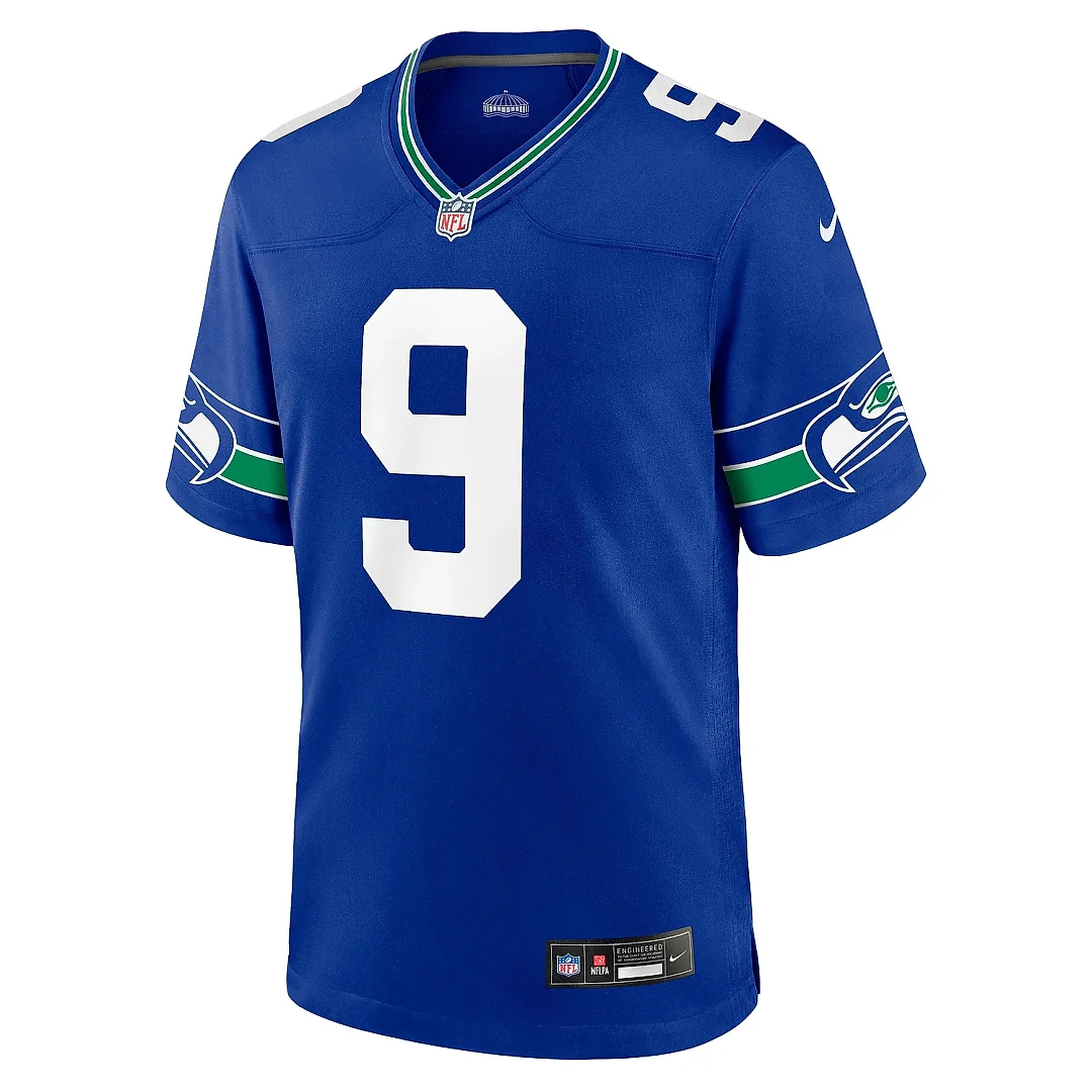 Zennovawear Men's Seattle Seahawks Kenneth Walker III Royal Throwback Player Game Jersey