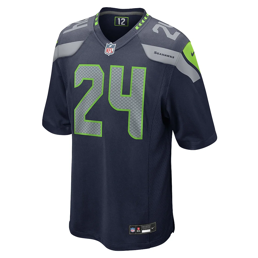 Zennovawear Men's Seattle Seahawks K'Von Wallace College Navy Game Jersey