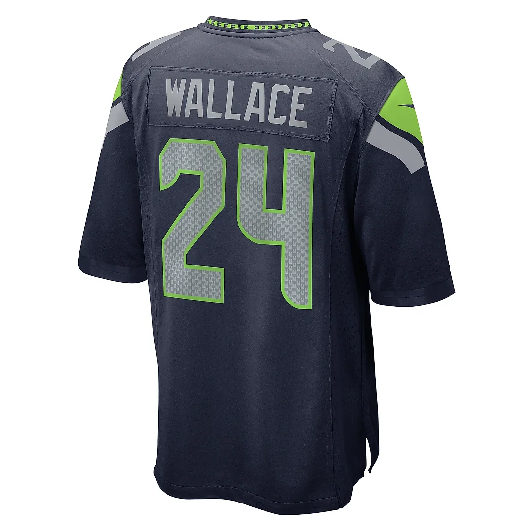 Zennovawear Men's Seattle Seahawks K'Von Wallace College Navy Game Jersey