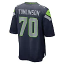 Zennovawear Men's Seattle Seahawks Laken Tomlinson College Navy Game Jersey