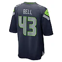 Zennovawear Men's Seattle Seahawks Levi Bell College Navy Team Game Jersey