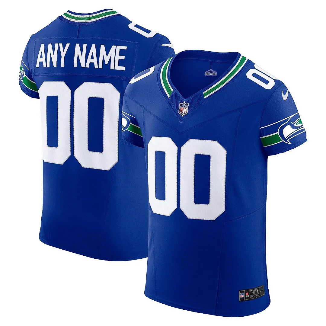 Zennovawear Men's Seattle Seahawks Men's Royal Alternate Vapor F.U.S.E. Elite Custom Jersey