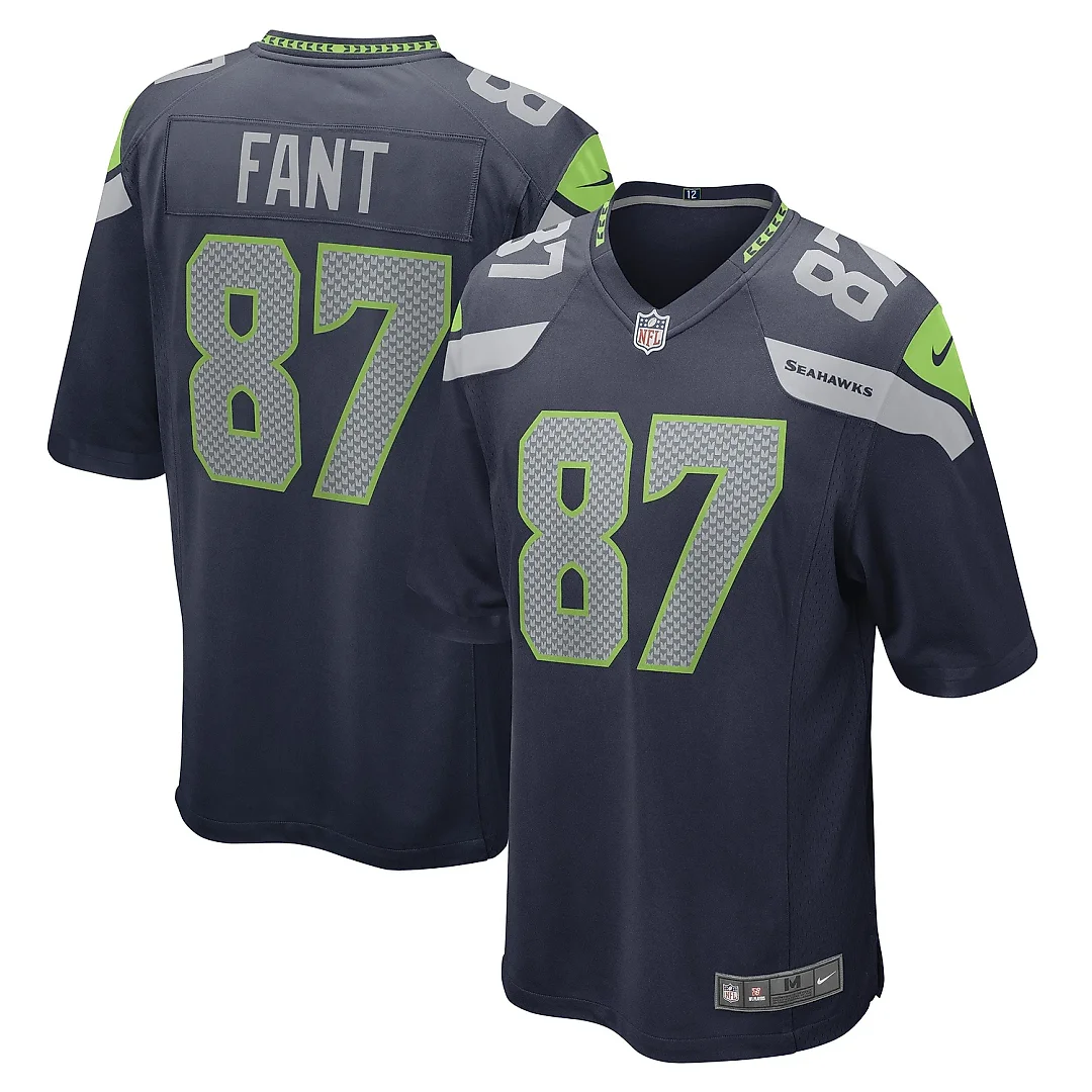Zennovawear Men's Seattle Seahawks Noah Fant College Navy Game Player Jersey