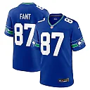 Zennovawear Men's Seattle Seahawks Noah Fant Royal Throwback Player Game Jersey