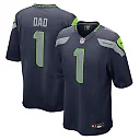 Zennovawear Men's Seattle Seahawks Number 1 Dad College Navy Game Jersey