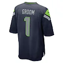 Zennovawear Men's Seattle Seahawks Number 1 Groom College Navy Game Jersey