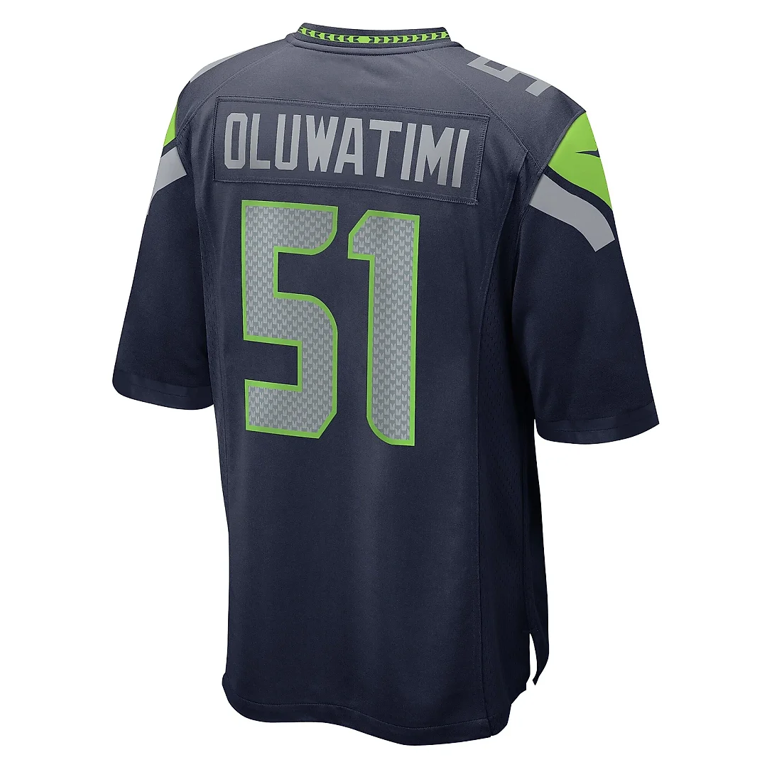 Zennovawear Men's Seattle Seahawks Olu Oluwatimi College Navy Game Jersey