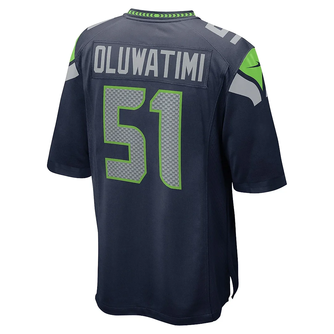 Zennovawear Men's Seattle Seahawks Olusegun Oluwatimi College Navy Game Jersey