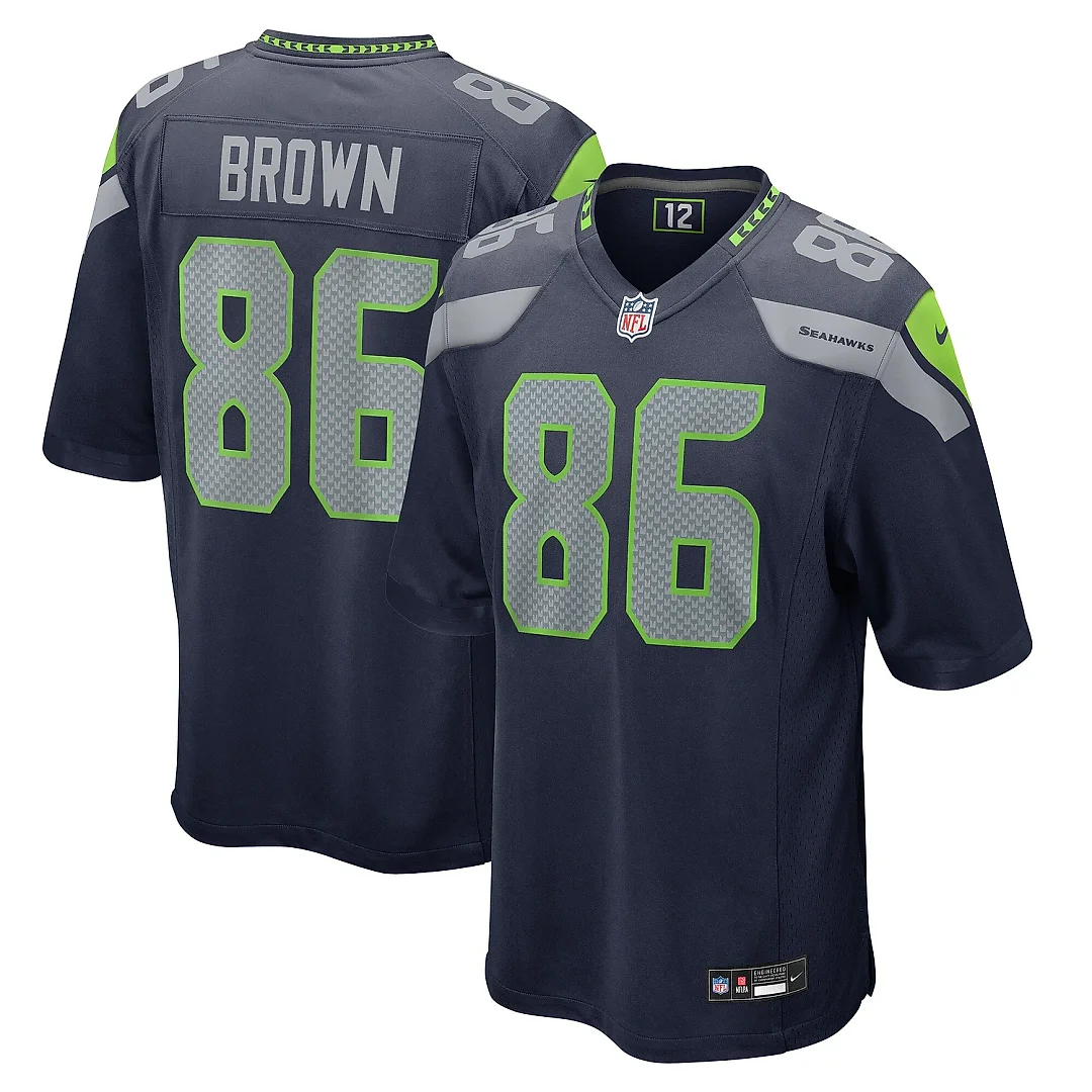Zennovawear Men's Seattle Seahawks Pharaoh Brown College Navy Game Jersey