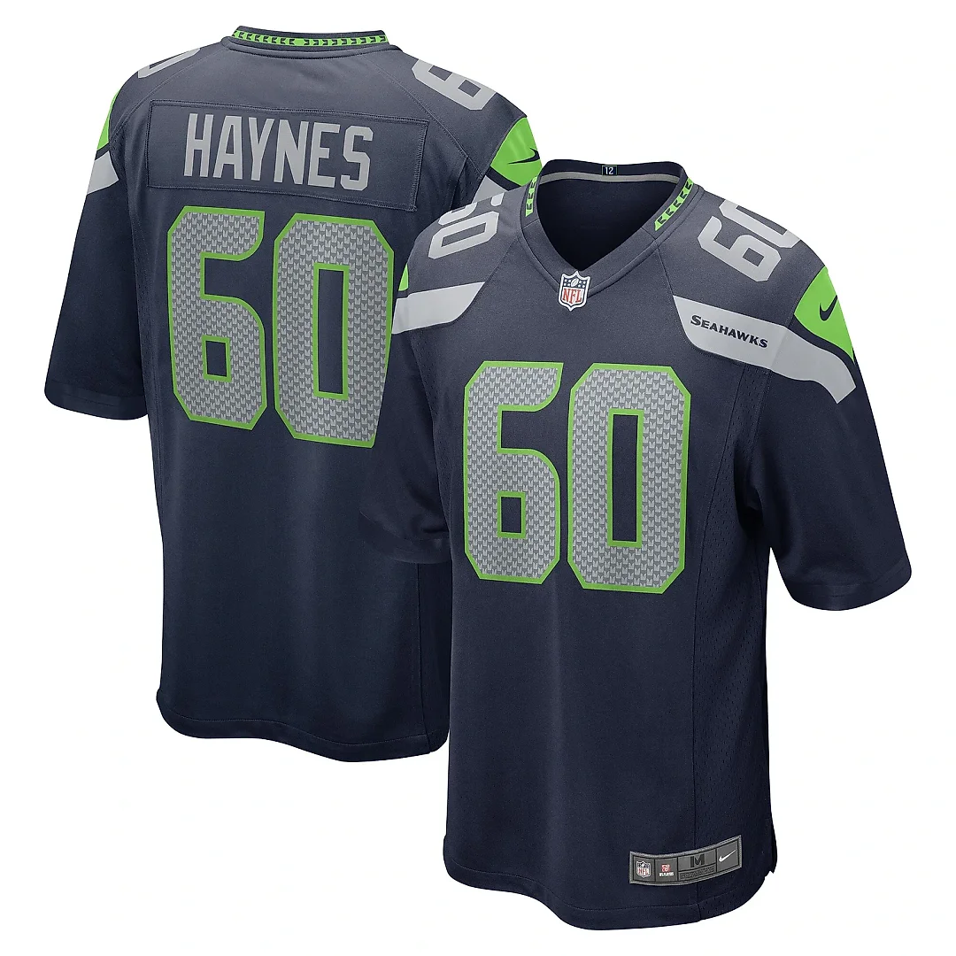 Zennovawear Men's Seattle Seahawks Phil Haynes College Navy Game Jersey
