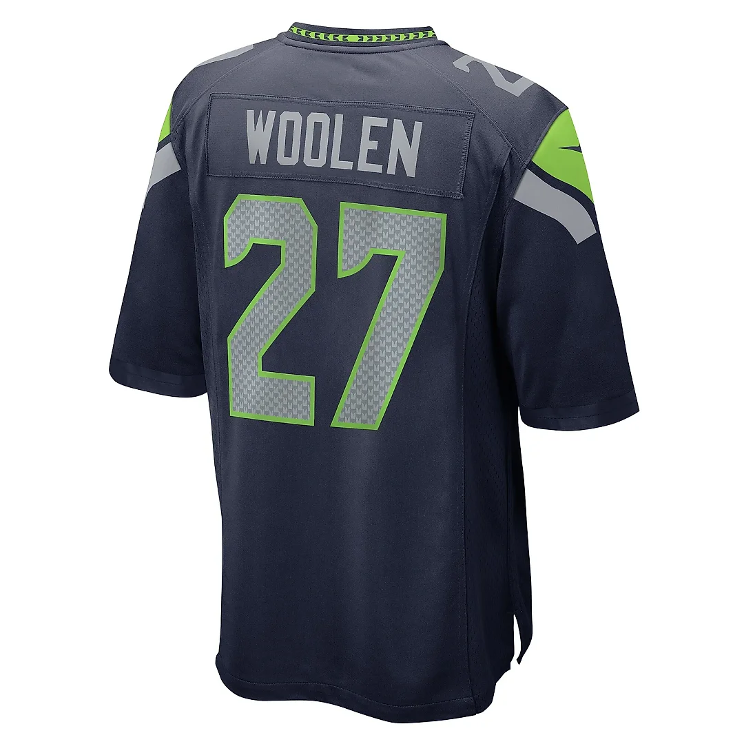 Zennovawear Men's Seattle Seahawks Riq Woolen College Navy Game Jersey