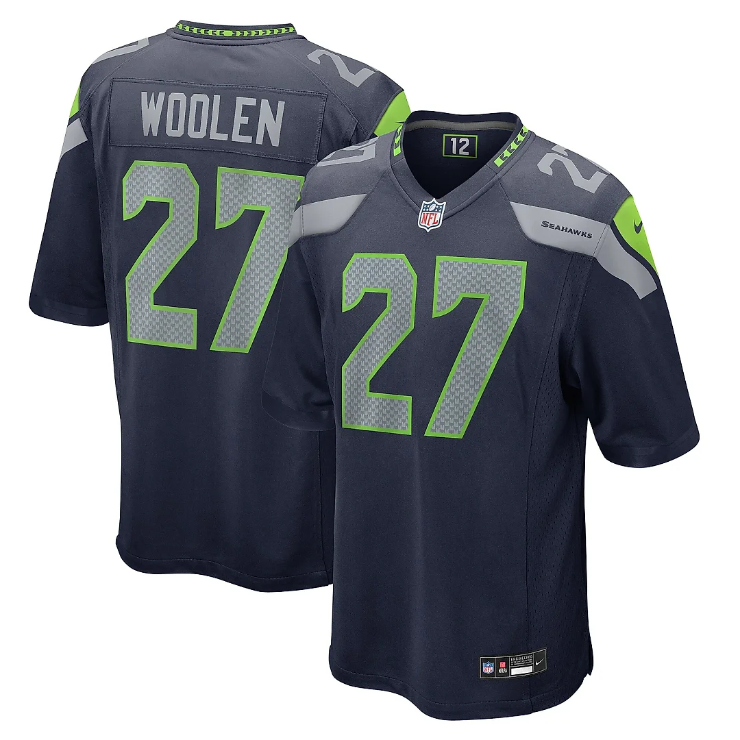 Zennovawear Men's Seattle Seahawks Riq Woolen College Navy Game Jersey