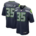 Zennovawear Men's Seattle Seahawks Ryan Cooper Jr. College Navy Team Game Jersey