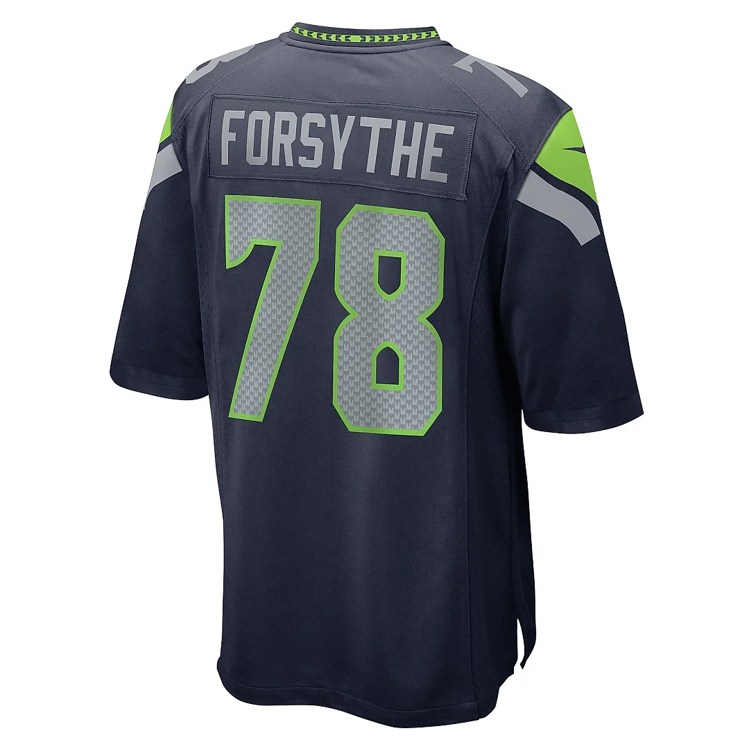Zennovawear Men's Seattle Seahawks Stone Forsythe College Navy Game Jersey