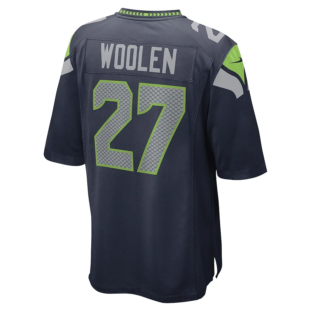 Zennovawear Men's Seattle Seahawks Tariq Woolen College Navy Game Player Jersey