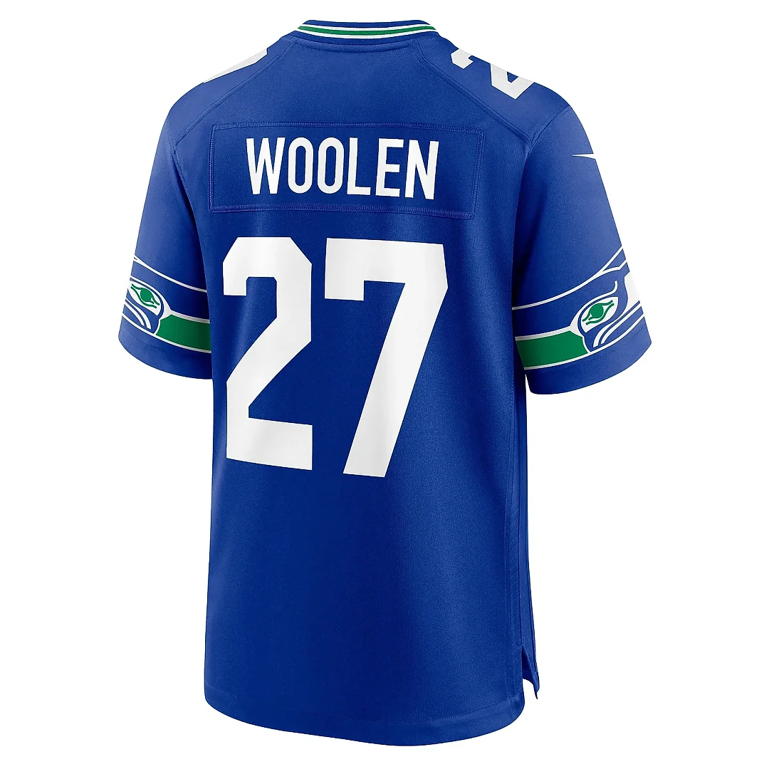 Zennovawear Men's Seattle Seahawks Tariq Woolen Royal Throwback Player Game Jersey