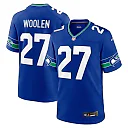 Zennovawear Men's Seattle Seahawks Tariq Woolen Royal Throwback Player Game Jersey