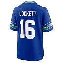 Zennovawear Men's Seattle Seahawks Tyler Lockett Royal Throwback Player Game Jersey