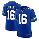 Zennovawear Men's Seattle Seahawks Tyler Lockett Royal Throwback Player Game Jersey
