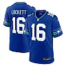 Zennovawear Men's Seattle Seahawks Tyler Lockett Royal Throwback Player Game Jersey