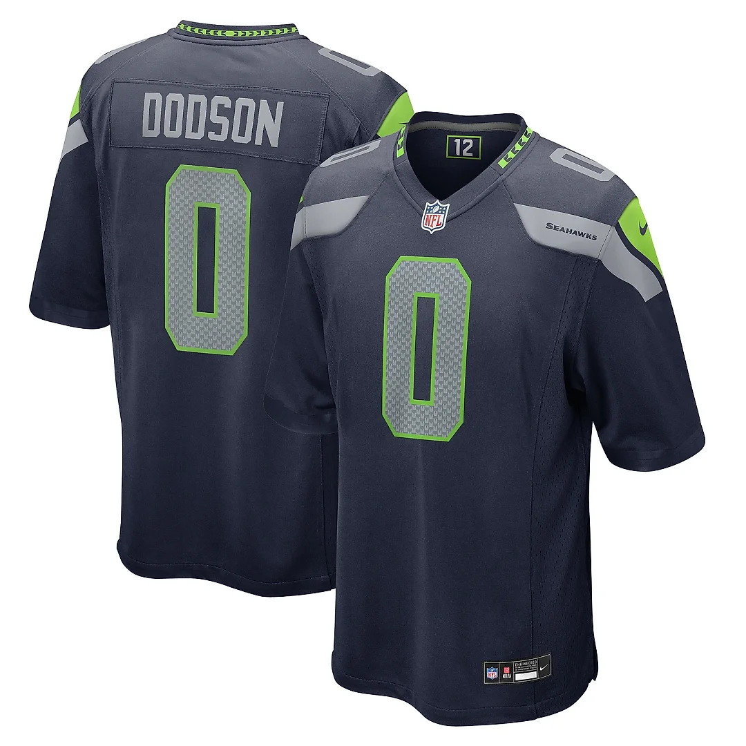 Zennovawear Men's Seattle Seahawks Tyrel Dodson College Navy Game Jersey