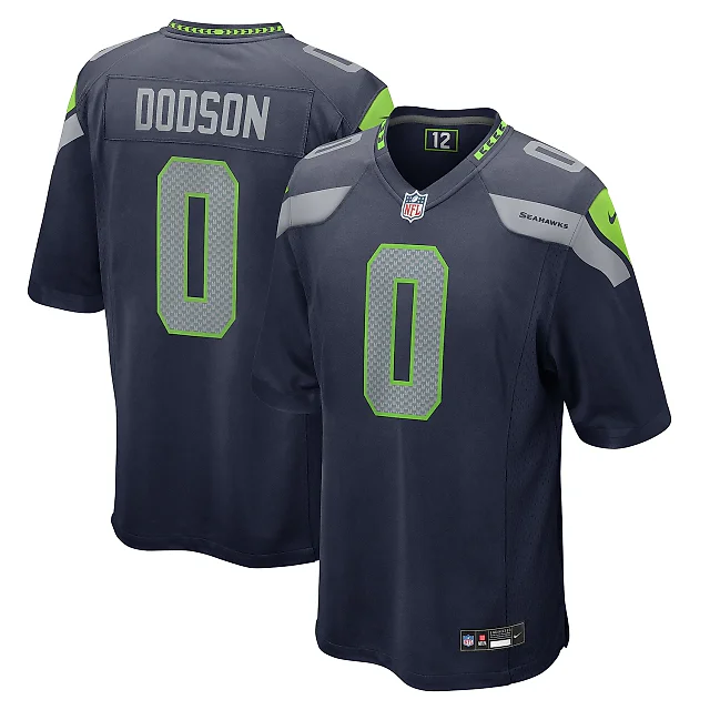 Zennovawear Men's Seattle Seahawks Tyrel Dodson College Navy Game Jersey