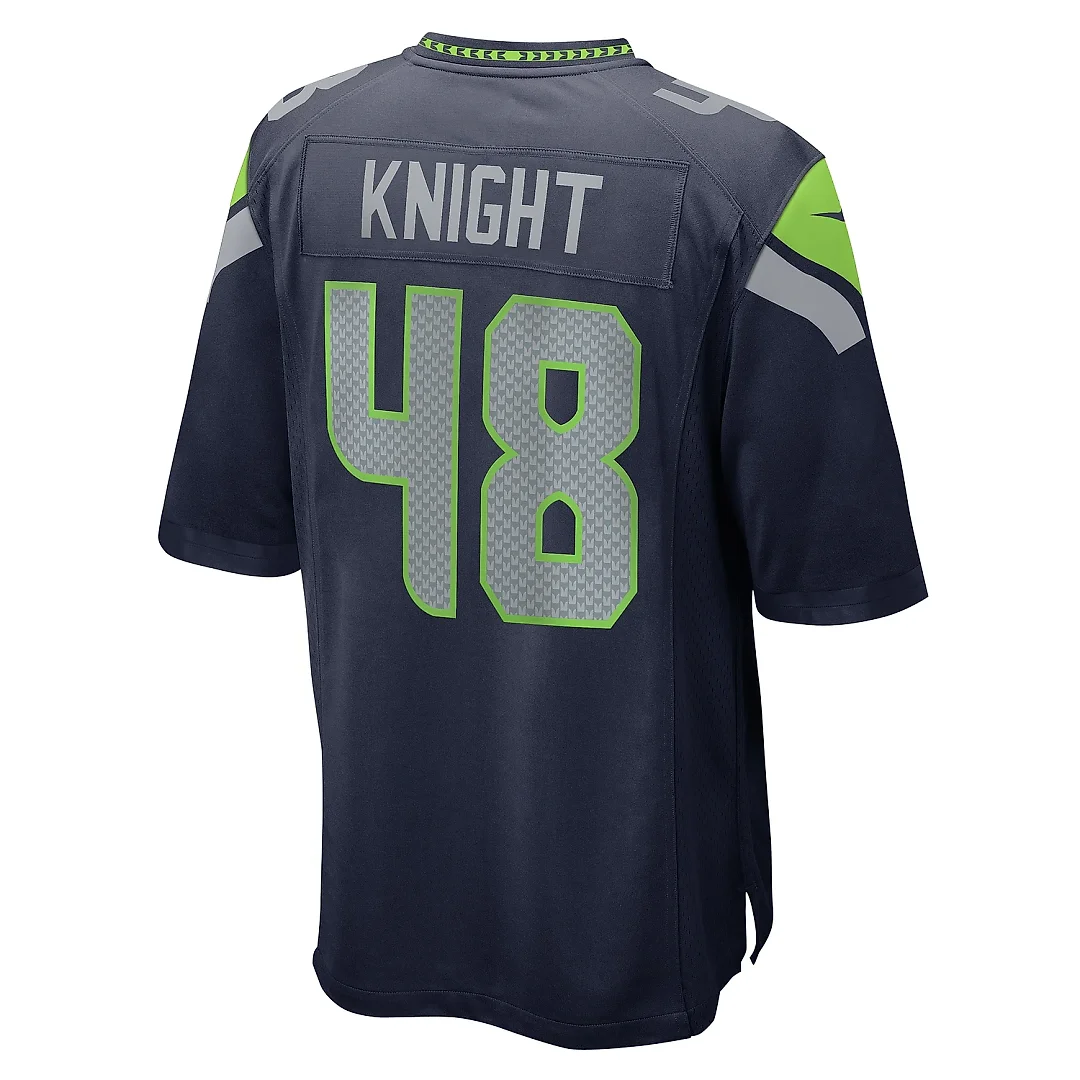 Zennovawear Men's Seattle Seahawks Tyrice Knight College Navy Game Jersey