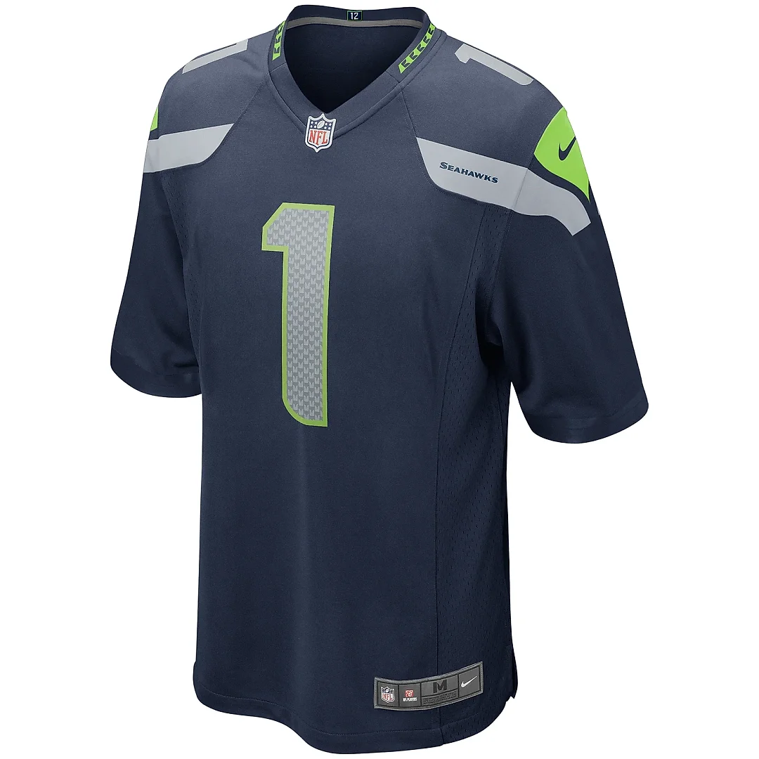 Zennovawear Men's Seattle Seahawks Warren Moon College Navy Game Retired Player Jersey
