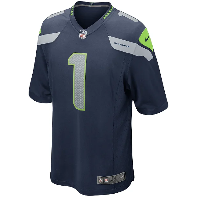 Zennovawear Men's Seattle Seahawks Warren Moon College Navy Game Retired Player Jersey