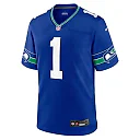 Zennovawear Men's Seattle Seahawks Warren Moon Royal Throwback Retired Player Game Jersey